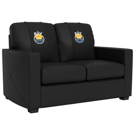 Dreamseat Silver Loveseat with Golden State Warriors Secondary Logo XZ7759003LSCDBK-PSNBA30088
